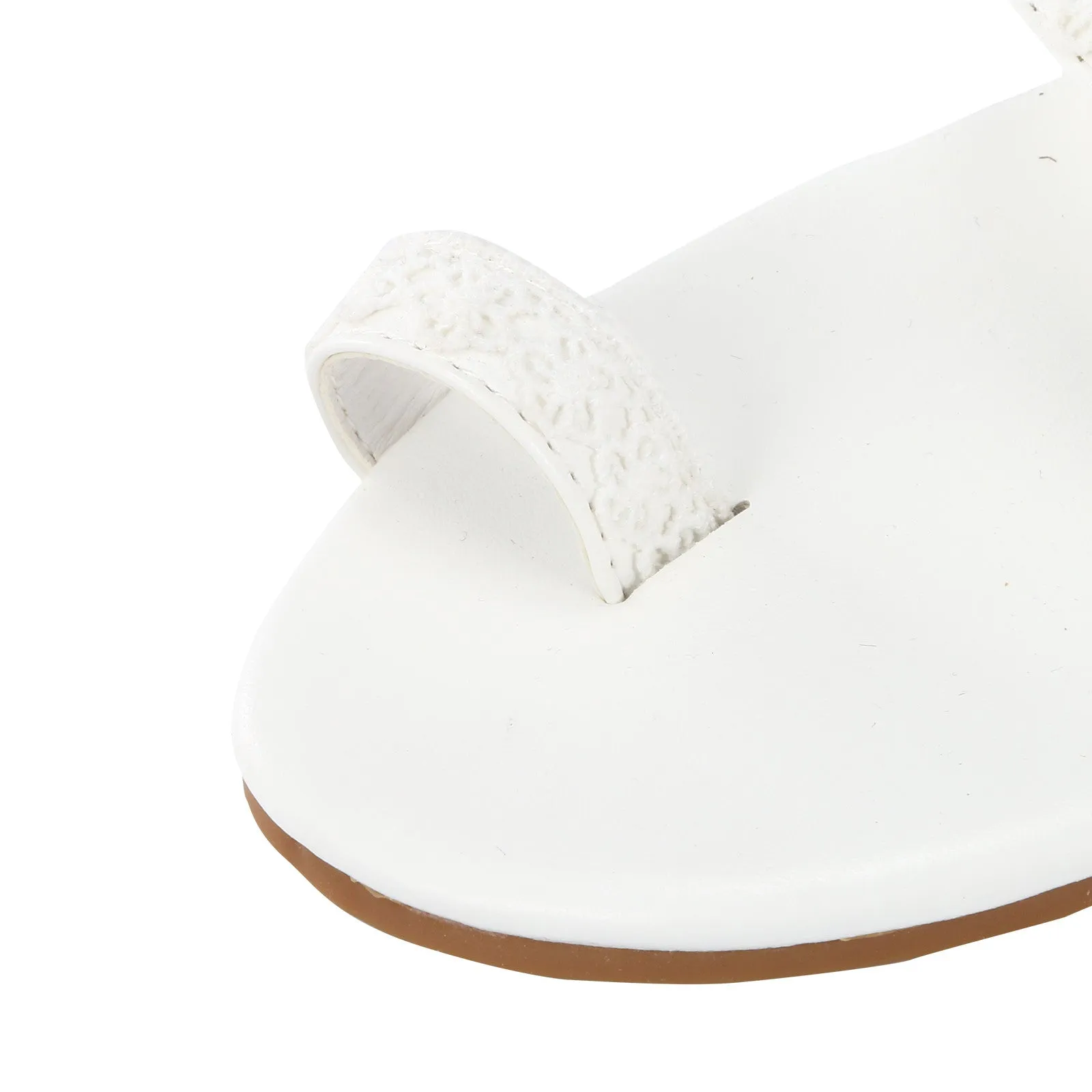 2021 Summer Women White Flat Sandals Luxury Pearls Bridal Wedding Shoes Lace Flowers Ankle Strap Beach Sandals Roman Slippers
