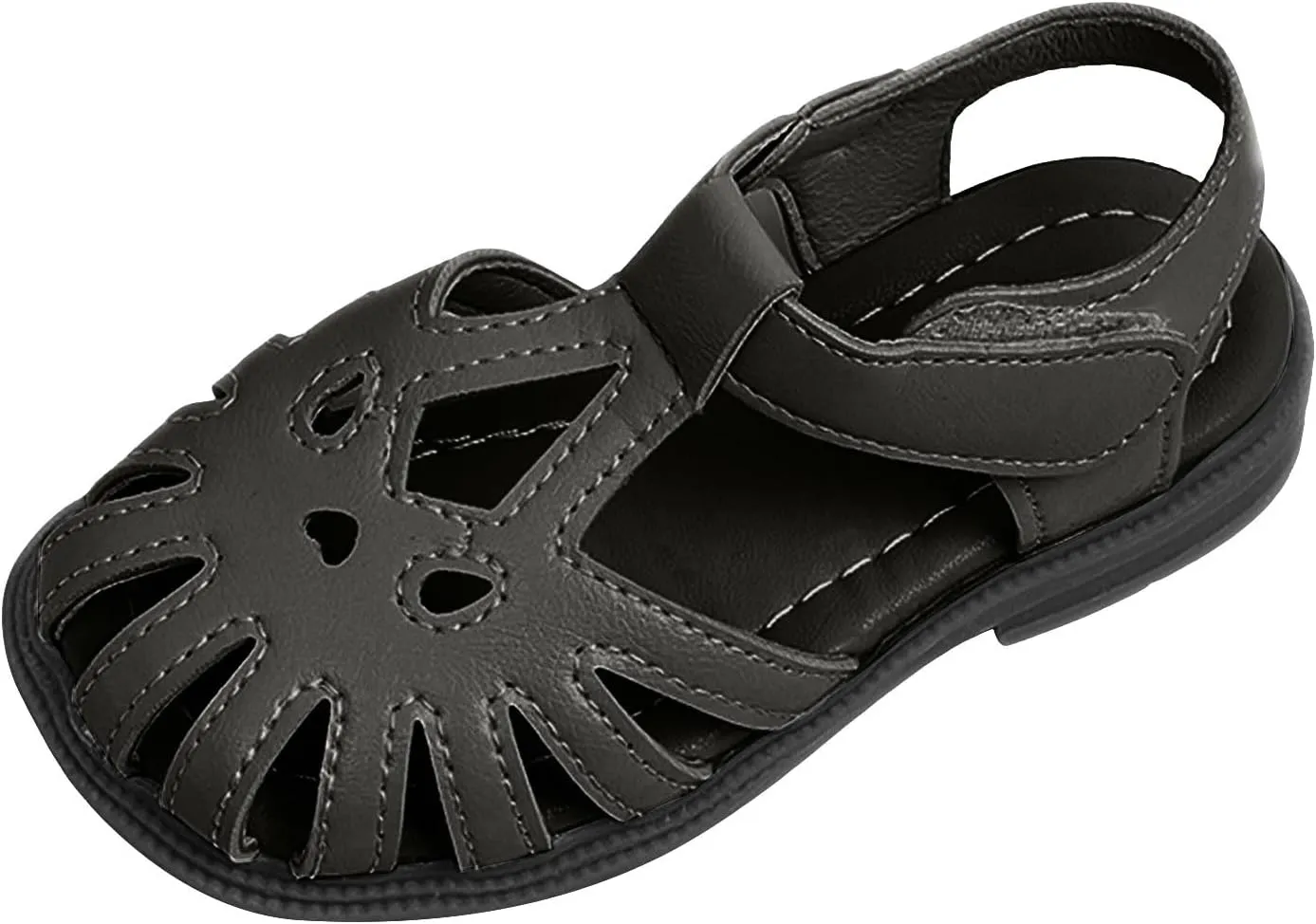 2025 Kids Sandals Comfortable Cut-Out Walking Footwear with Ankle Strap Summer Beach Vacation Slippers Indoor/Outdoor Breathable Slip-On Slides Fashion Boy Girls Dressy Casual Shoe