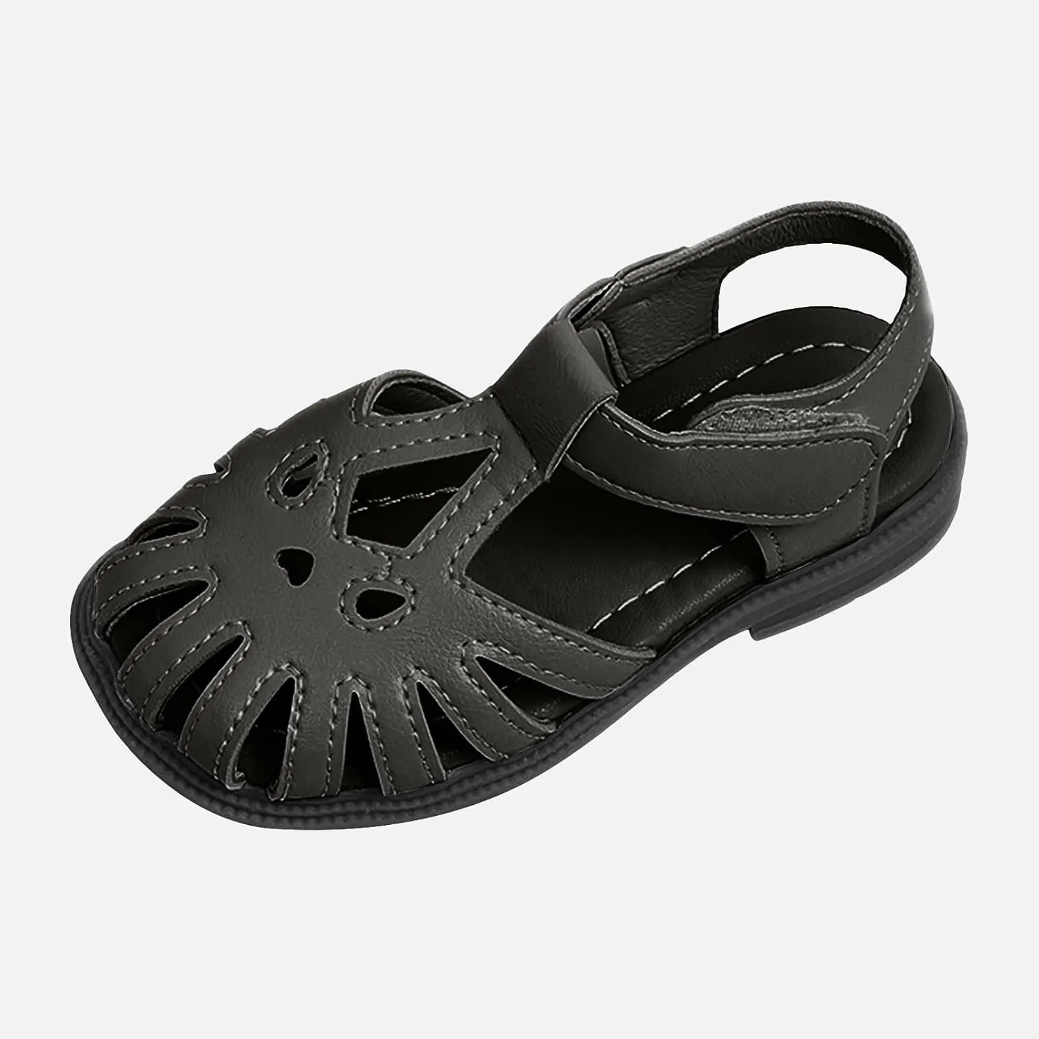 2025 Kids Sandals Comfortable Cut-Out Walking Footwear with Ankle Strap Summer Beach Vacation Slippers Indoor/Outdoor Breathable Slip-On Slides Fashion Boy Girls Dressy Casual Shoe