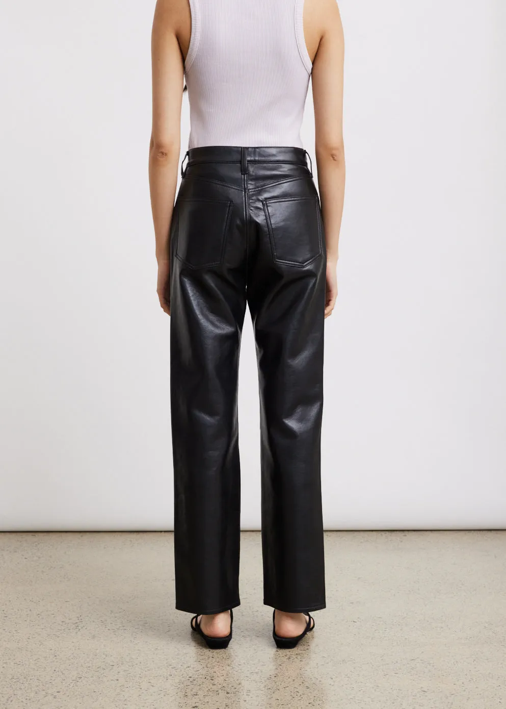 90's Pinch Waist Leather Pants