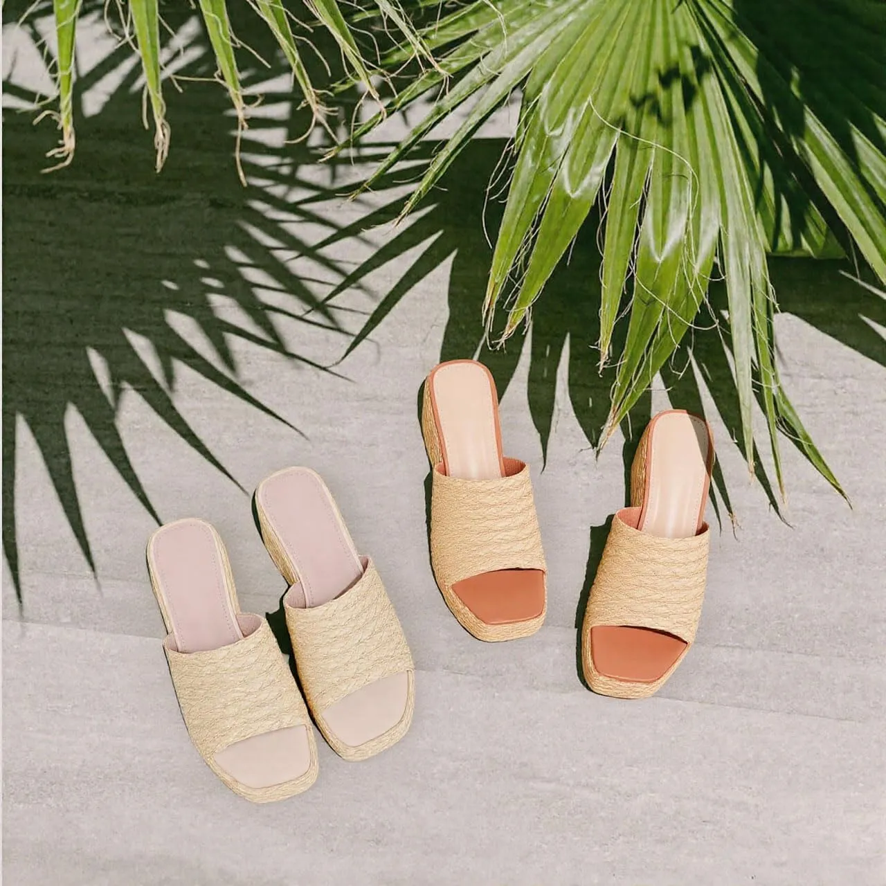 Ancomafio Platform Espadrille Sandals for WomenPlatform Slip on Wedges Slides Bohemia Sandals Flatform Open Toe Beach Sandals Outdoor