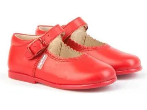 Angelitos  - Red Girls Leather Mary Jane Style Shoes