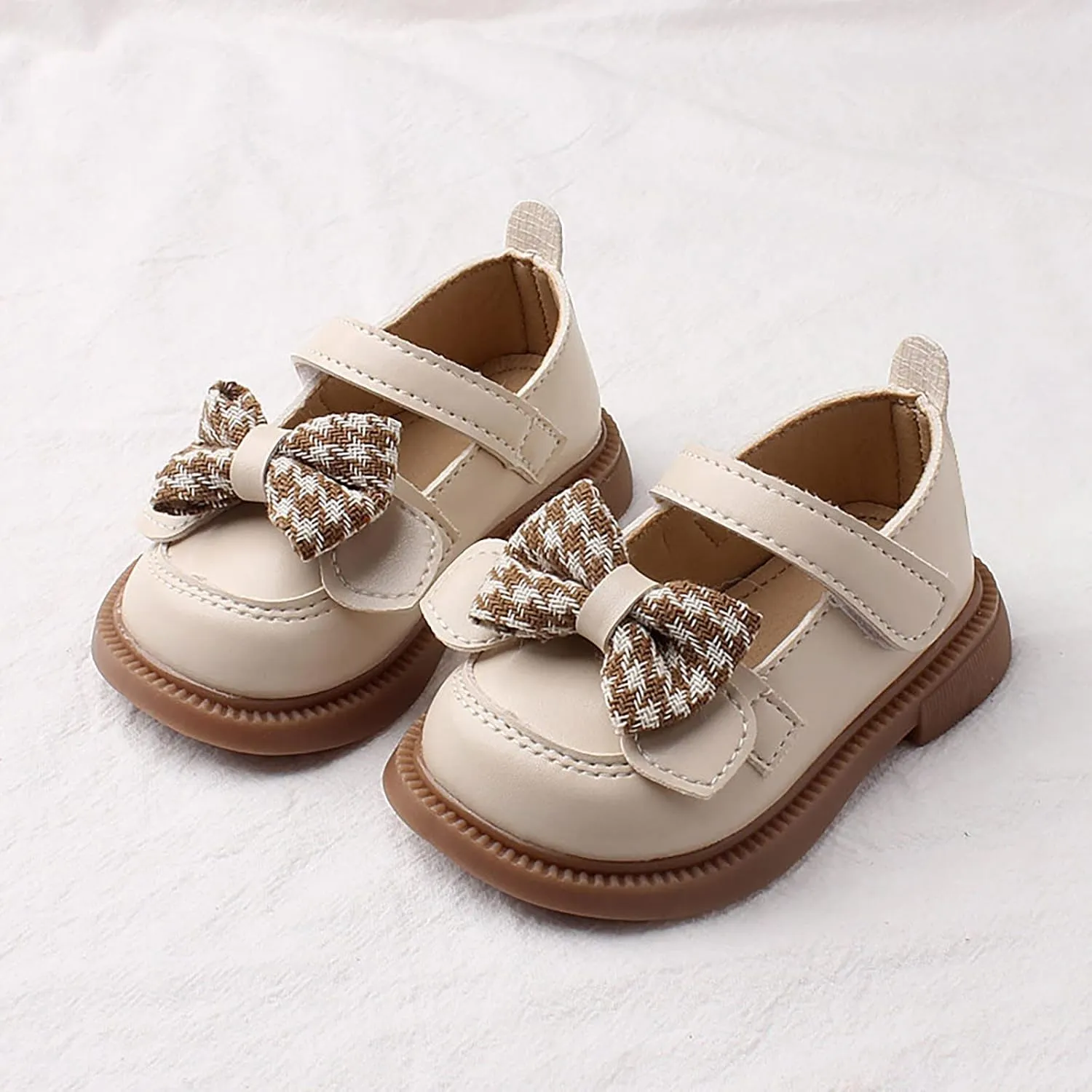 Baby Girls Mary Jane Shoes Platform Slip On Chunky Heel Leather Flats Round Toe Toddler School Uniform Dress Shoes