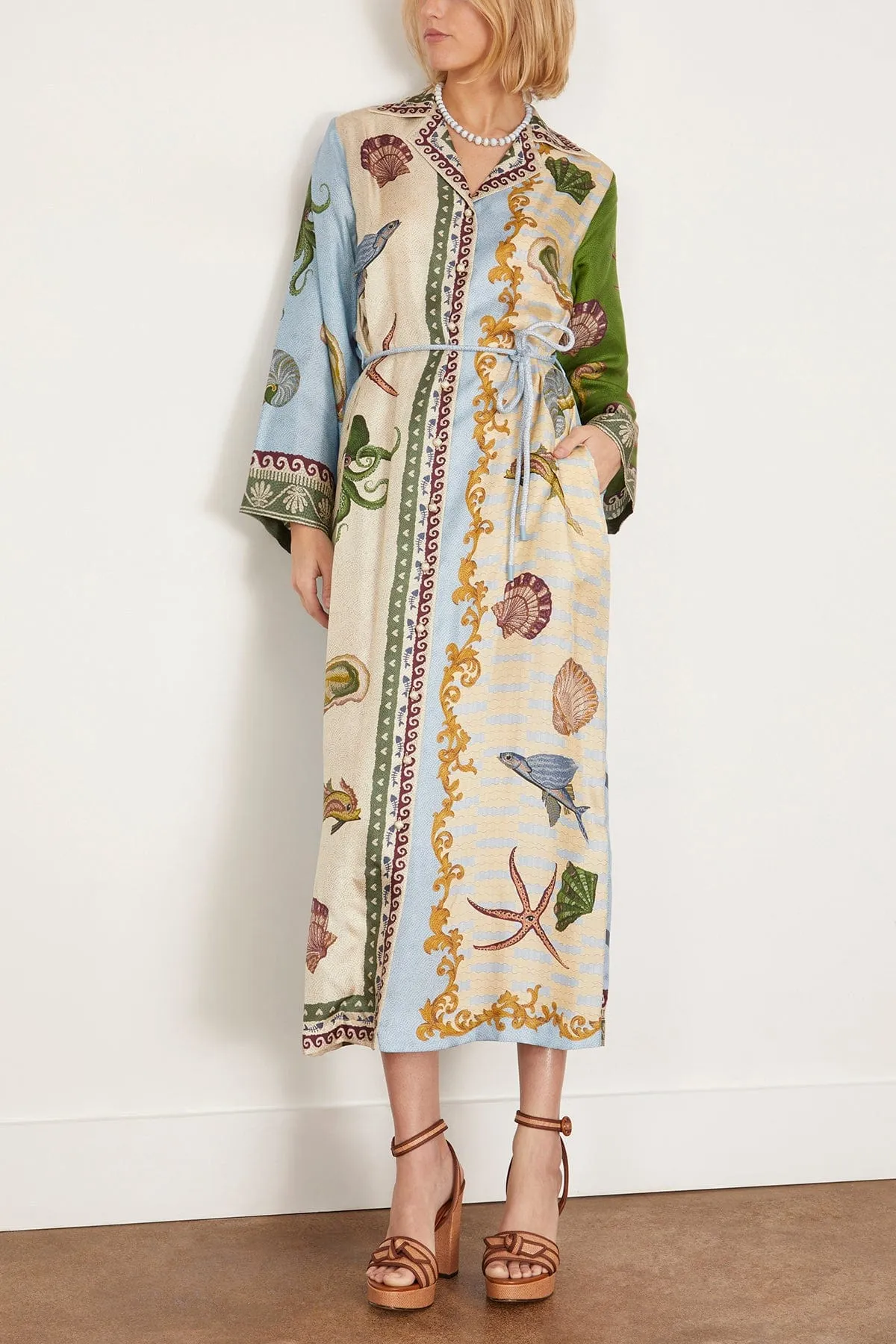 Bath House Silk Shirtdress in Multi