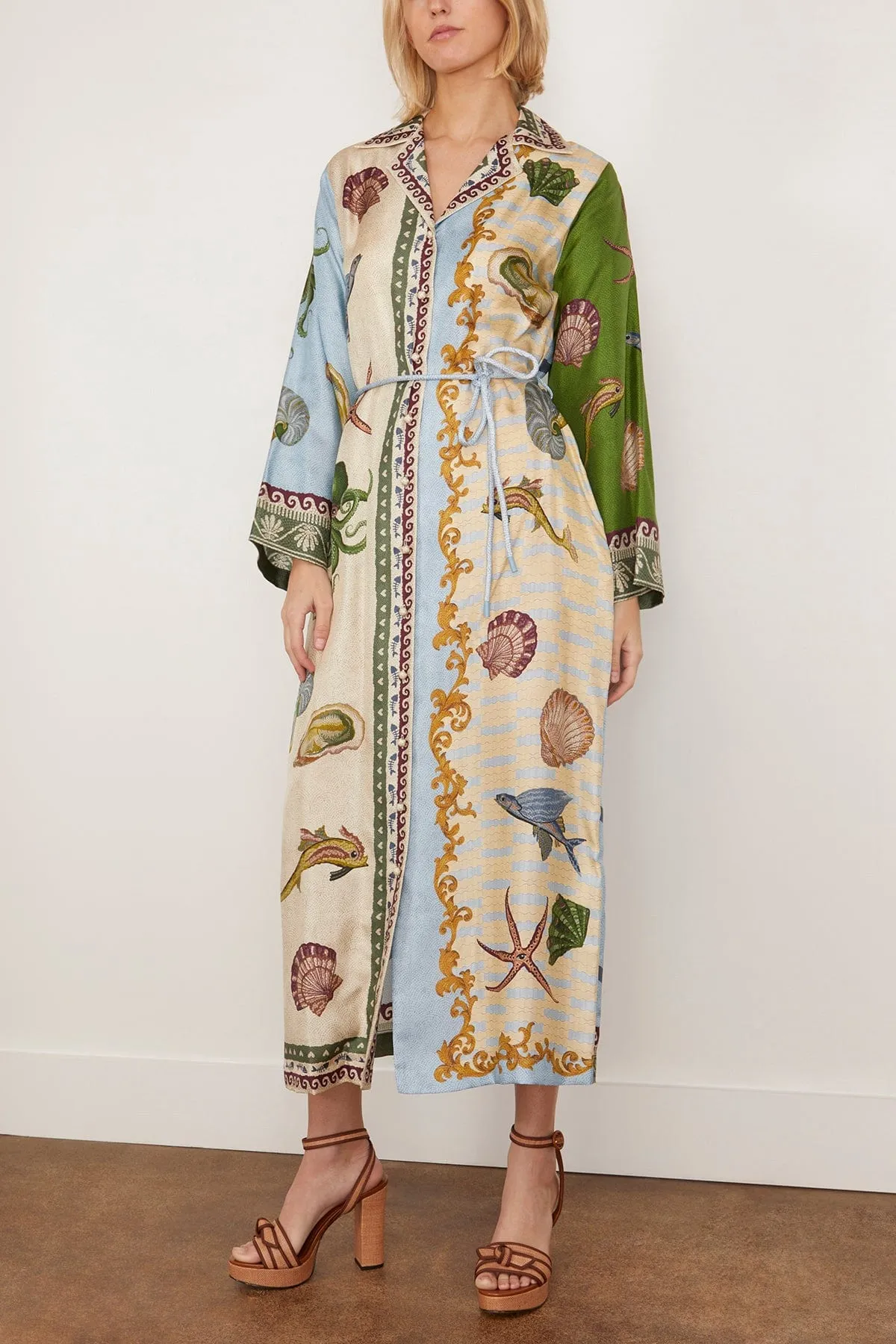 Bath House Silk Shirtdress in Multi
