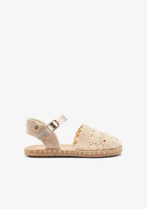 Beige Crochet Buckle Espadrilles