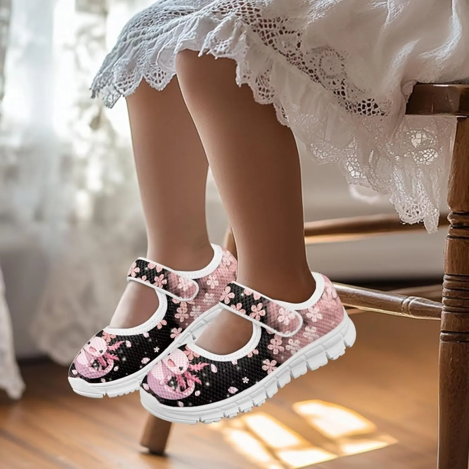 BIGCARJOB Girls Mary Janes Sneakers Little Girls Casual School Uniform Shoes Children Athletic Gym Shoes Mary Janes Shoe
