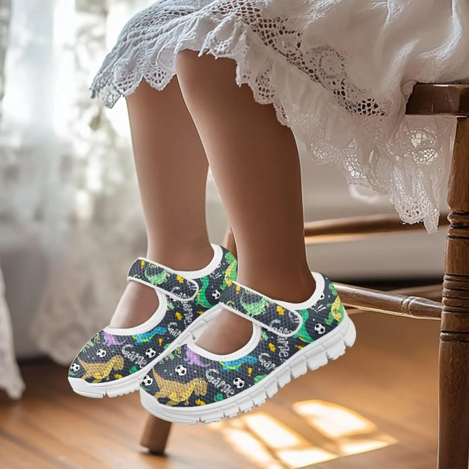 BIGCARJOB Girls Mary Janes Sneakers Little Girls Casual School Uniform Shoes Children Athletic Gym Shoes Mary Janes Shoe
