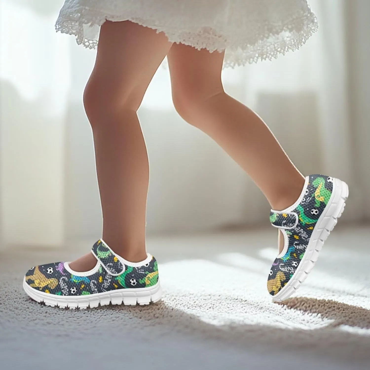 BIGCARJOB Girls Mary Janes Sneakers Little Girls Casual School Uniform Shoes Children Athletic Gym Shoes Mary Janes Shoe