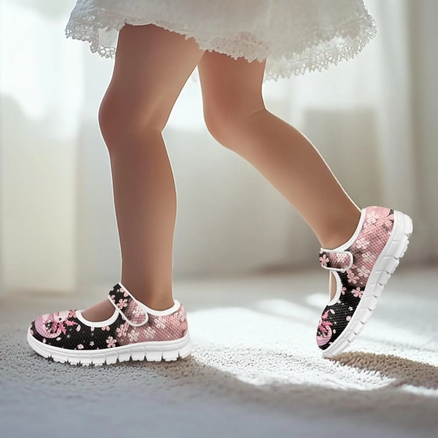 BIGCARJOB Girls Mary Janes Sneakers Little Girls Casual School Uniform Shoes Children Athletic Gym Shoes Mary Janes Shoe