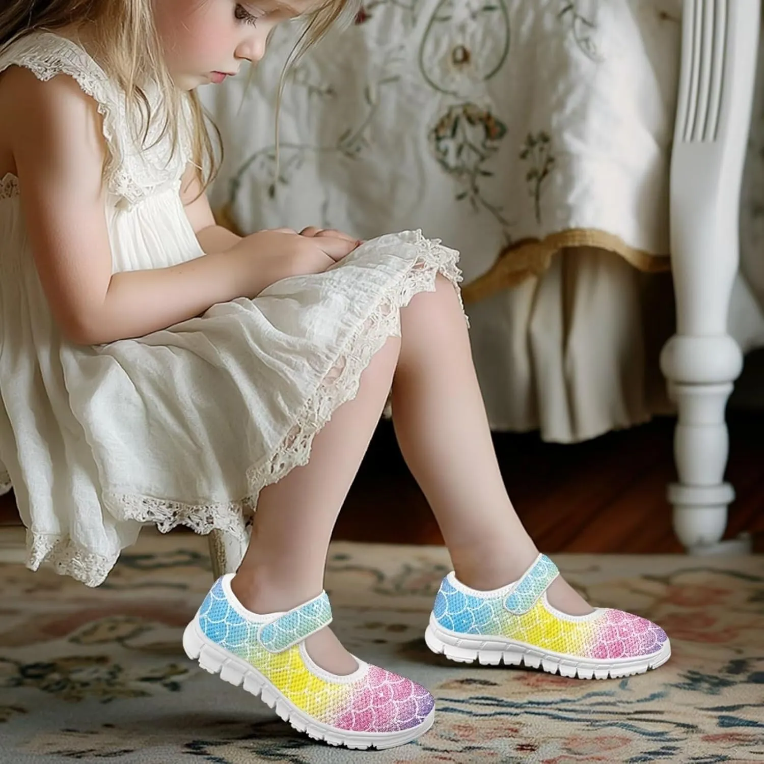 BIGCARJOB Kids Mary Janes Shoes for Toddle Girls Cute Flats Dress Shoes School Uniform Shoes for Little Girls 11-4