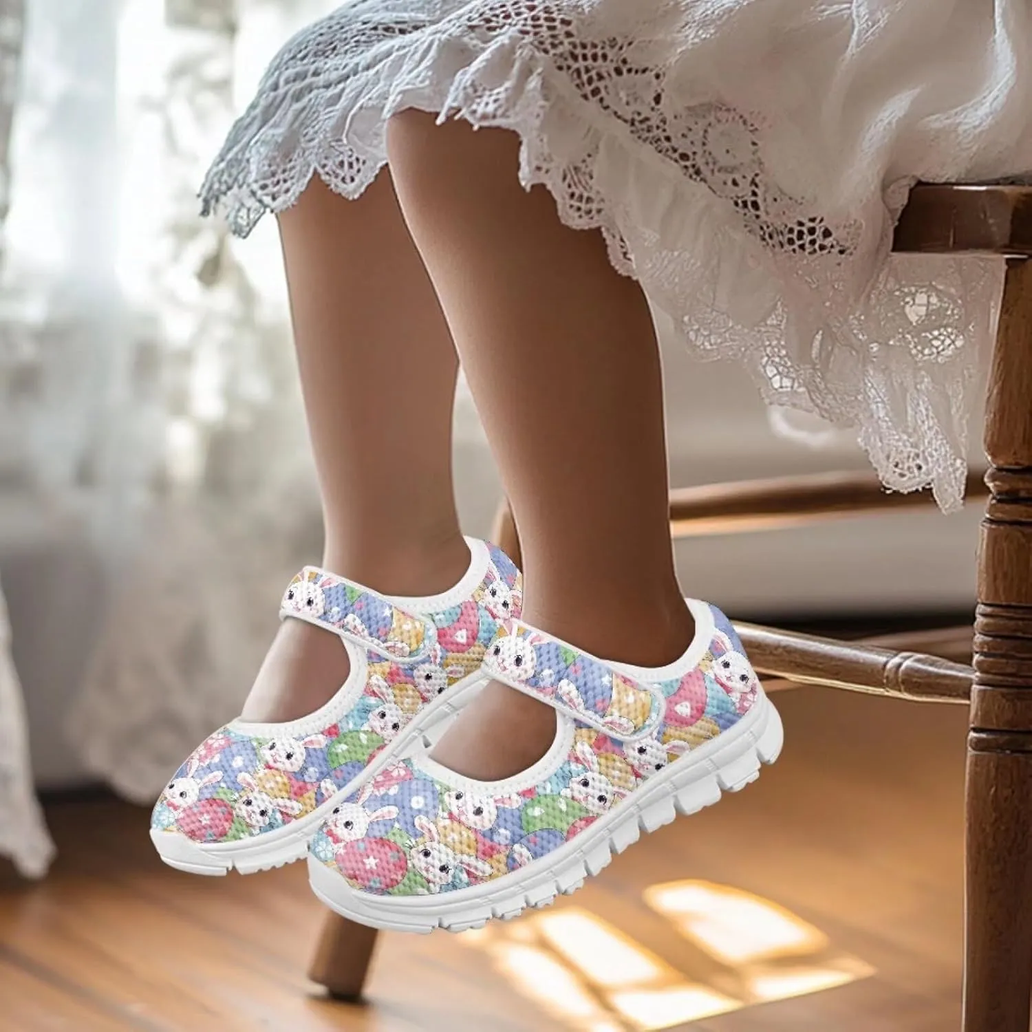BIGCARJOB Little Girls Mary Janes Shoes Flats Running Shoes Slip-on Athletic Gym Shoes