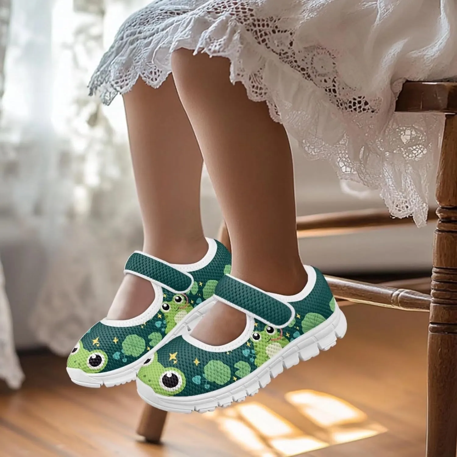 BIGCARJOB Little Girls Mary Janes Shoes Flats Running Shoes Slip-on Athletic Gym Shoes