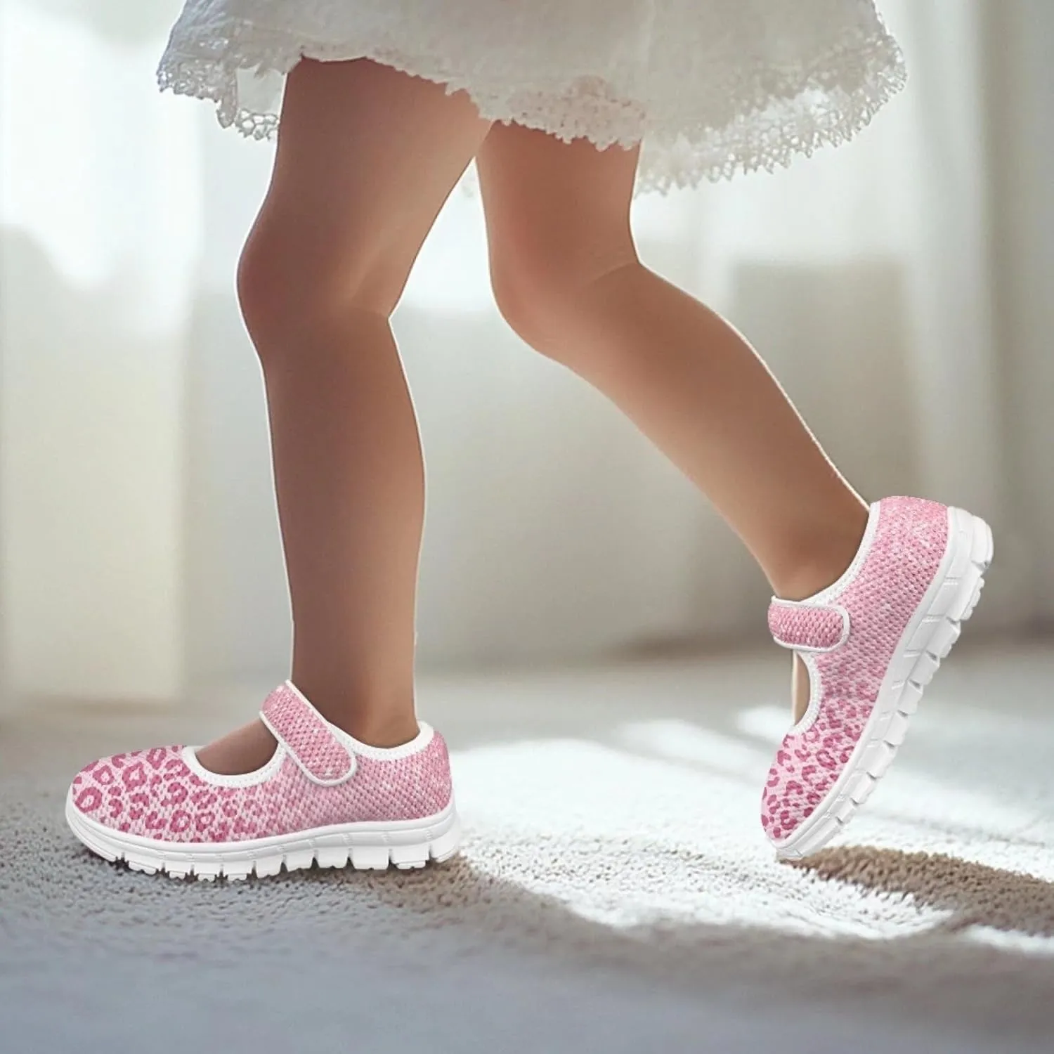 BIGCARJOB Little Girls Mary Janes Shoes Flats Running Shoes Slip-on Athletic Gym Shoes