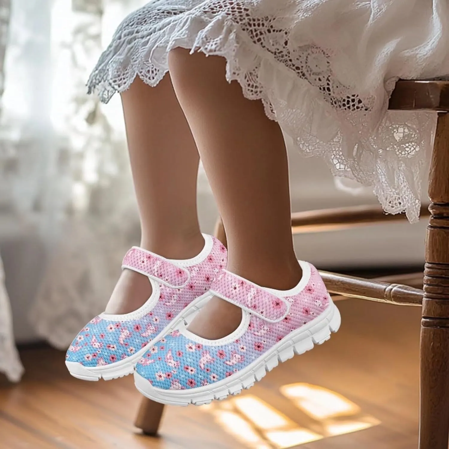BIGCARJOB Little Girls Mary Janes Shoes Flats Running Shoes Slip-on Athletic Gym Shoes