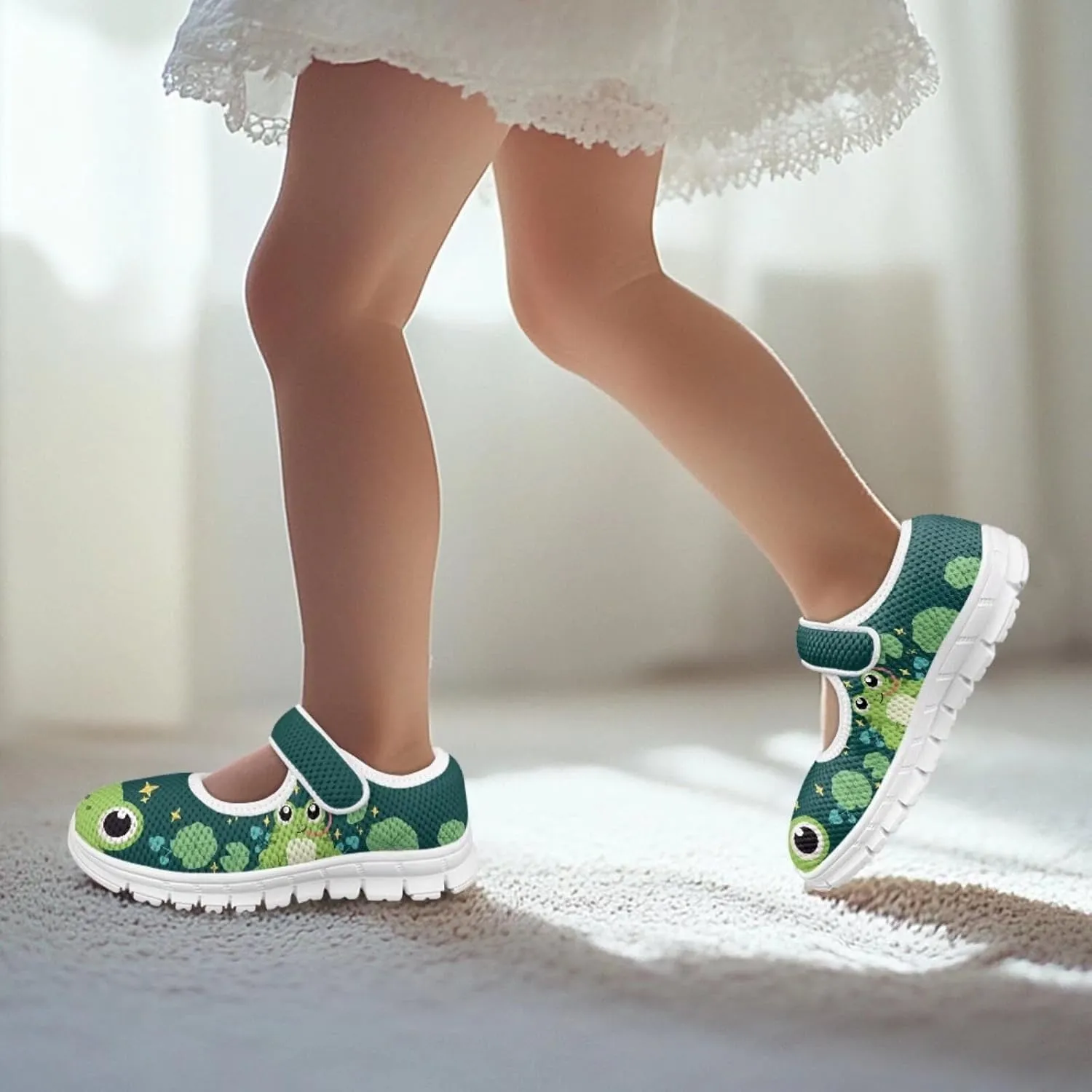 BIGCARJOB Little Girls Mary Janes Shoes Flats Running Shoes Slip-on Athletic Gym Shoes