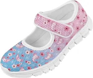 BIGCARJOB Little Girls Mary Janes Shoes Flats Running Shoes Slip-on Athletic Gym Shoes