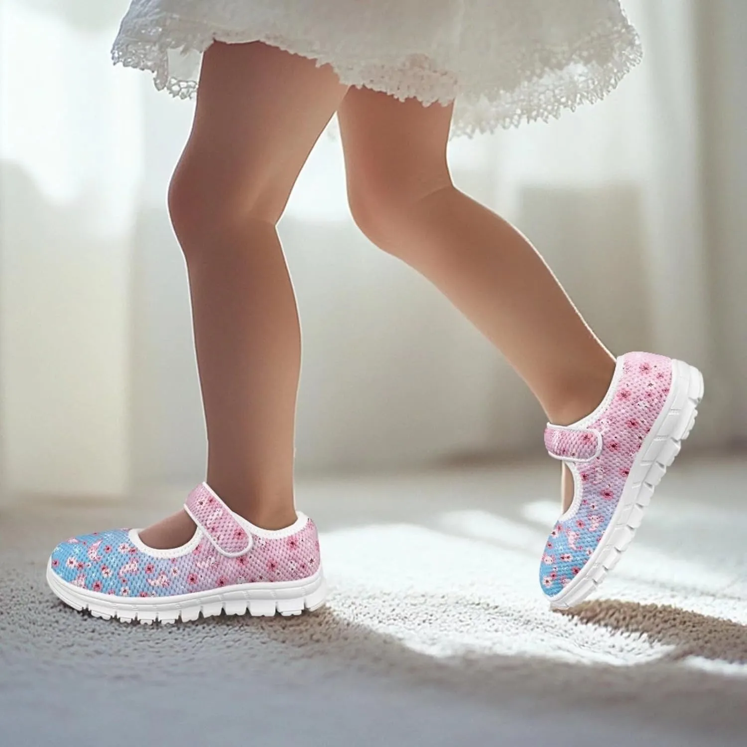 BIGCARJOB Little Girls Mary Janes Shoes Flats Running Shoes Slip-on Athletic Gym Shoes