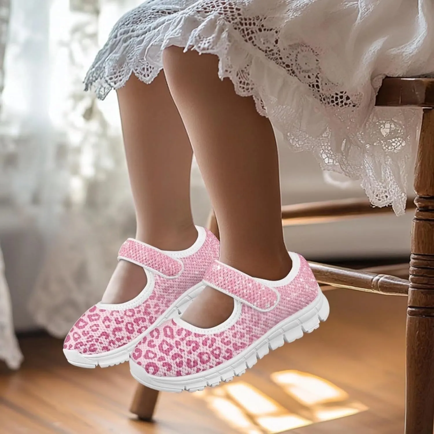 BIGCARJOB Little Girls Mary Janes Shoes Flats Running Shoes Slip-on Athletic Gym Shoes