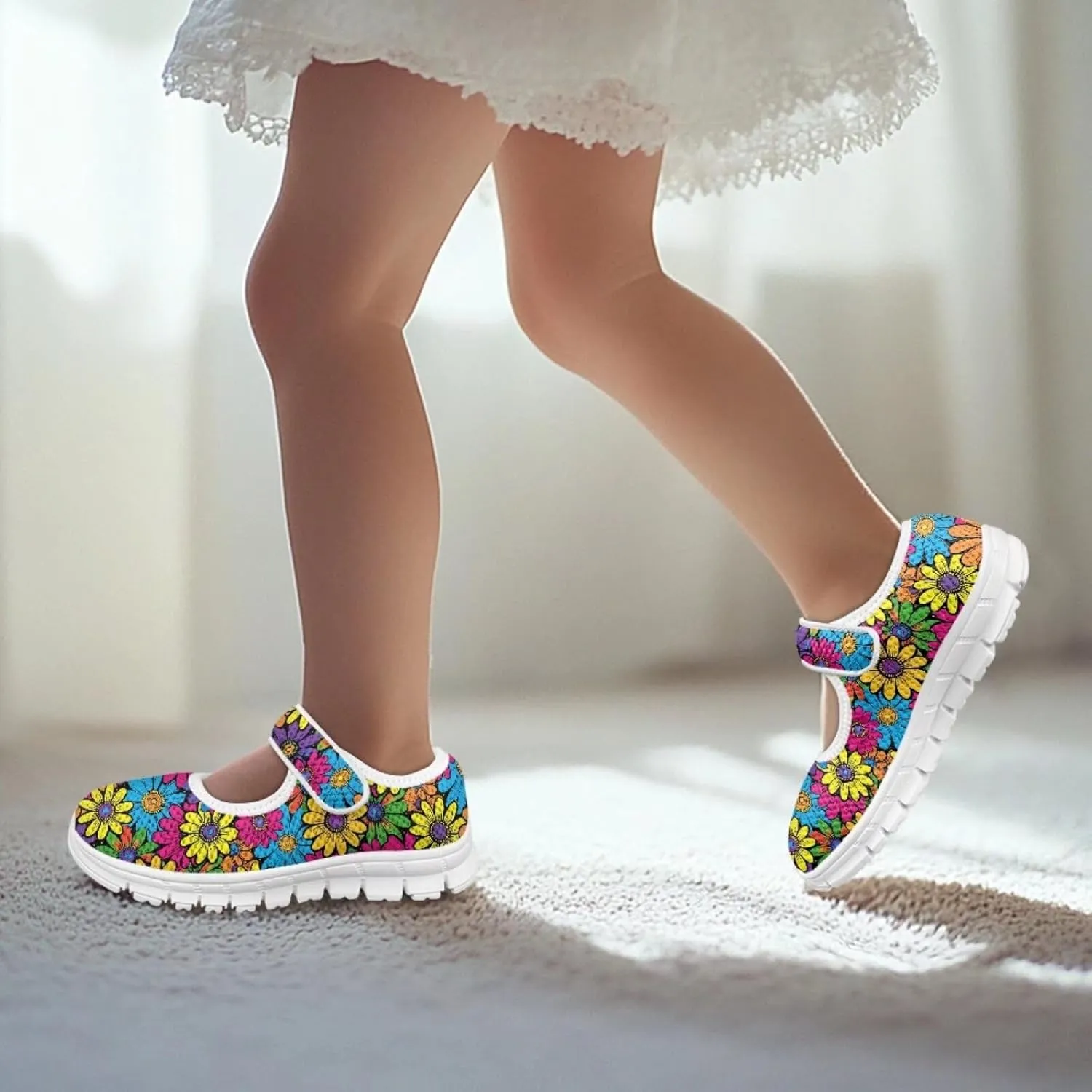 BIGCARJOB Mary Janes Shoes for Little Kids Flats Cute Ballet Dress Shoes School Uniform Shoes Athletic Gym Shoes