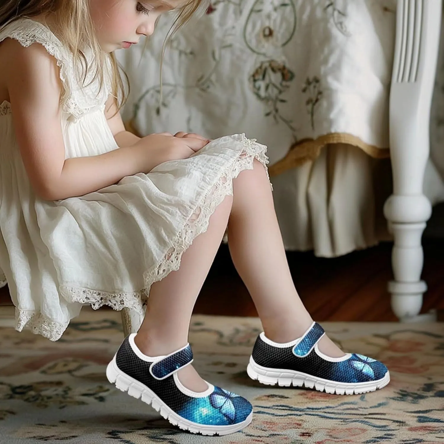 BIGCARJOB Mary Janes Shoes for Little Kids Flats Cute Ballet Dress Shoes School Uniform Shoes Athletic Gym Shoes