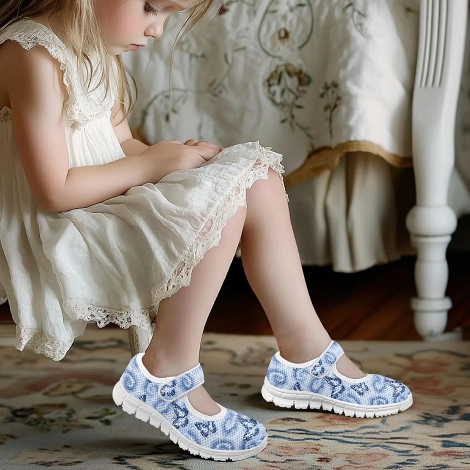 BIGCARJOB Mary Janes Shoes for Little Kids Flats Cute Ballet Dress Shoes School Uniform Shoes Athletic Gym Shoes