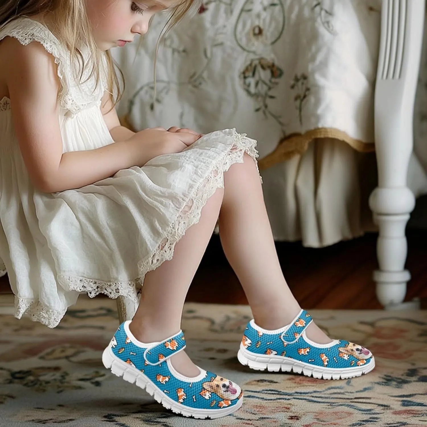BIGCARJOB Mary Janes Shoes for Little Kids Flats Cute Ballet Dress Shoes School Uniform Shoes Athletic Gym Shoes