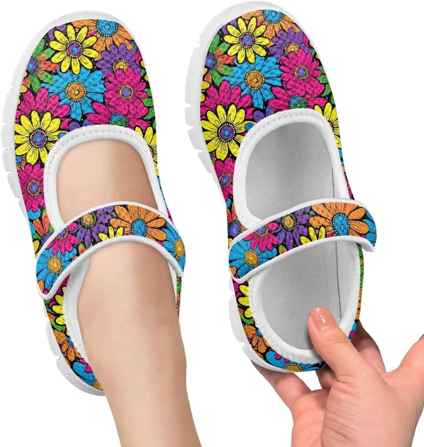 BIGCARJOB Mary Janes Shoes for Little Kids Flats Cute Ballet Dress Shoes School Uniform Shoes Athletic Gym Shoes