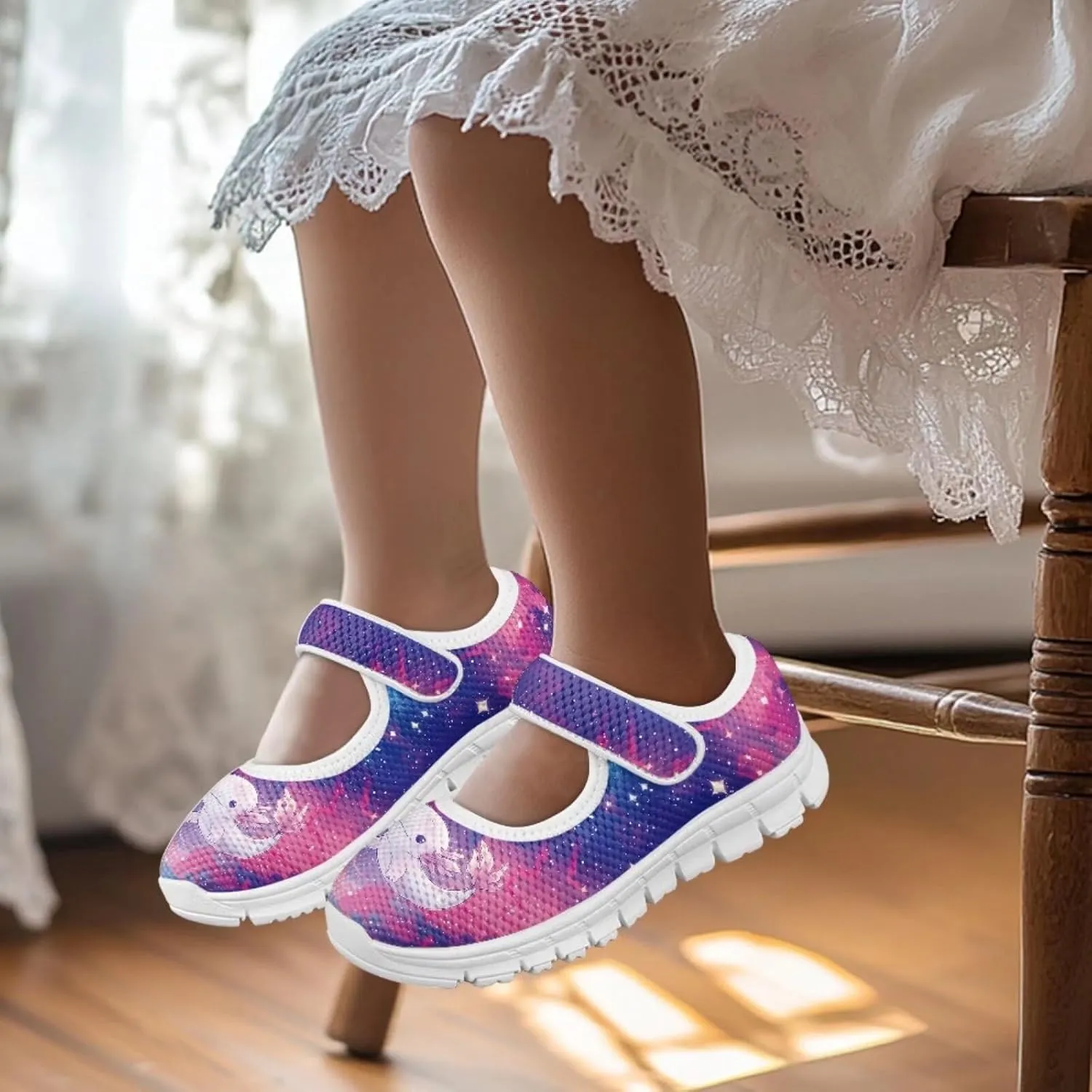 BIGCARJOB Mary Janes Shoes for Little Kids Tennis Shoes Flats Cute Ballet Dress Shoes School Uniform Shoes Athletic Gym Shoes