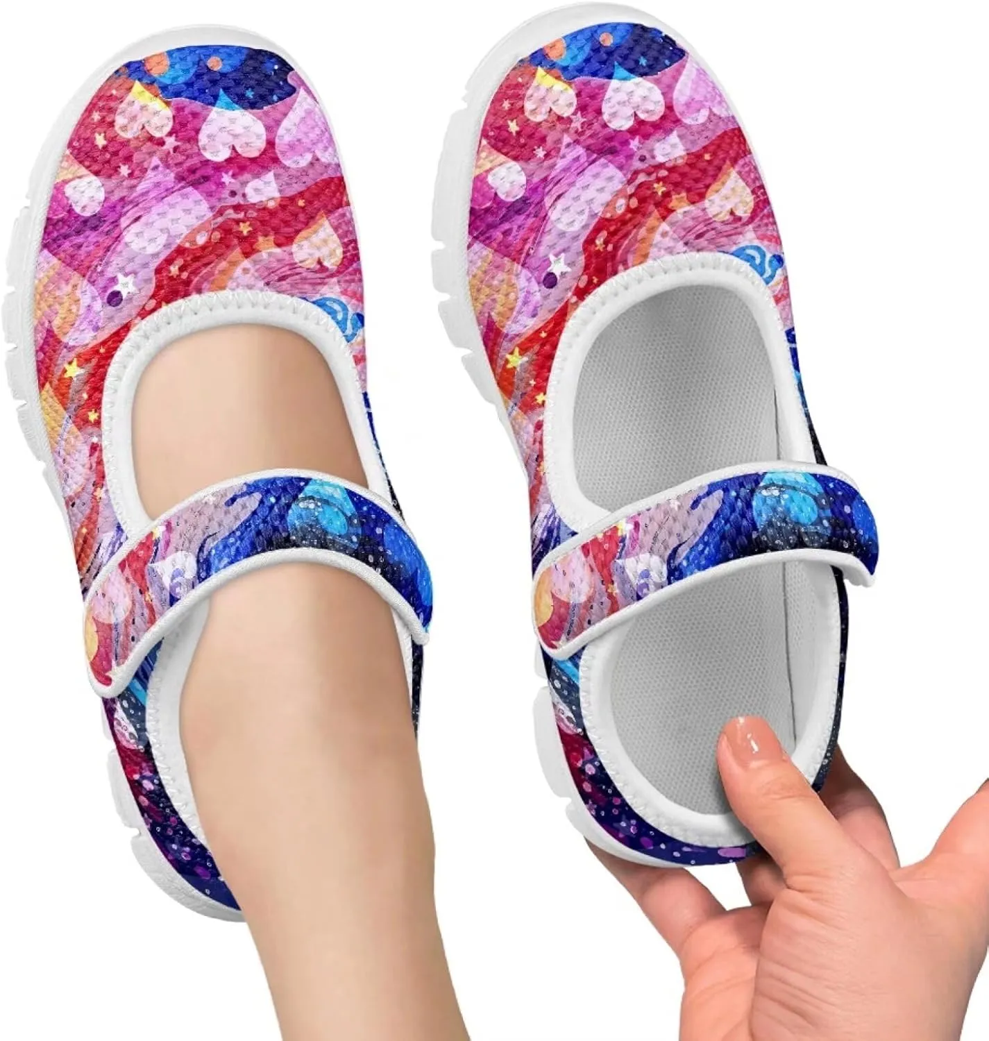 BIGCARJOB Mary Janes Shoes for Little Kids Tennis Shoes Flats Cute Ballet Dress Shoes School Uniform Shoes Athletic Gym Shoes