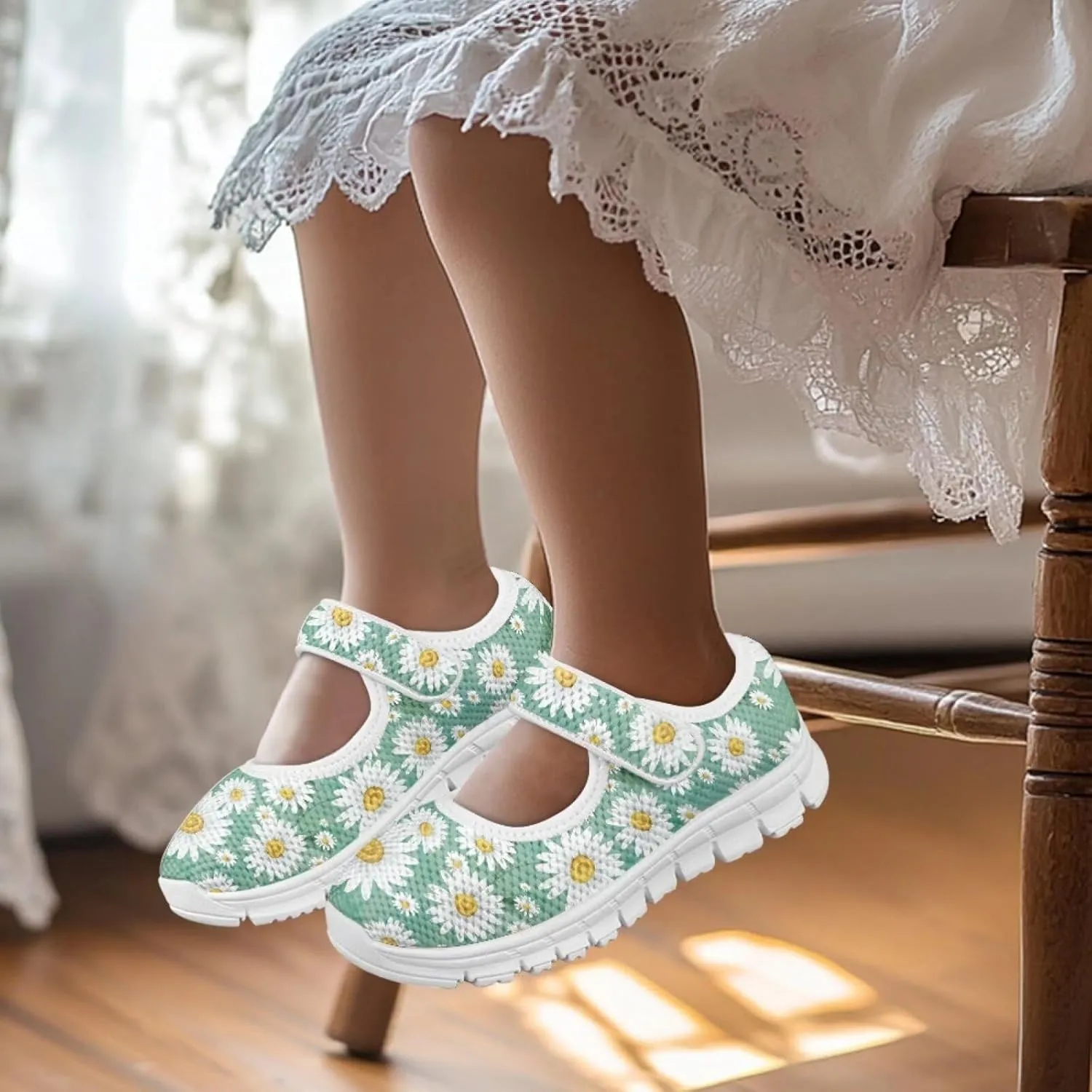 BIGCARJOB Mary Janes Shoes for Toddle Girls Running Shoes Cute Ballet Dress Shoes Kids Flats Walking Shoes