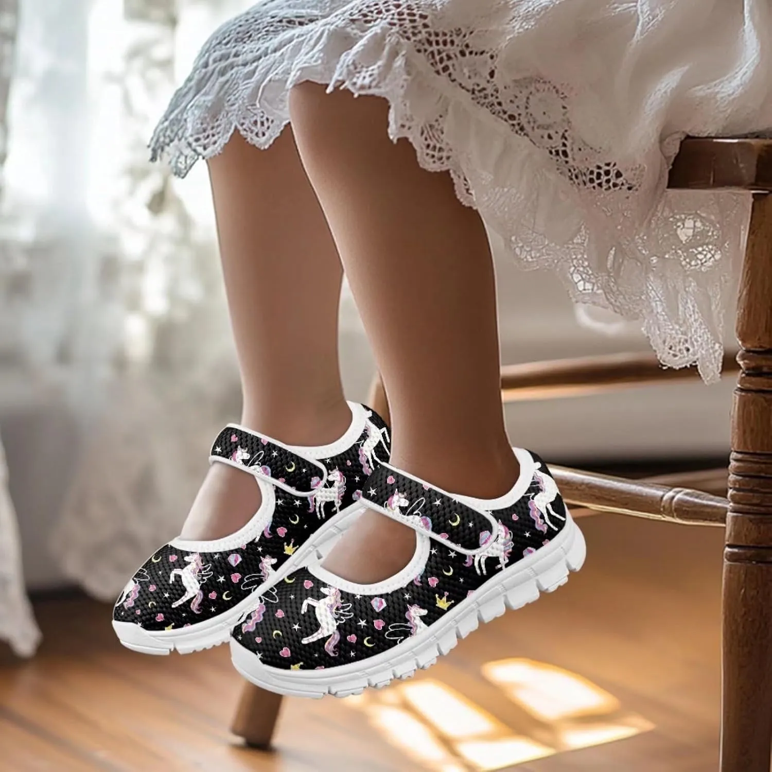 BIGCARJOB Mary Janes Shoes for Toddle Girls Running Shoes Cute Ballet Dress Shoes Kids Flats Walking Shoes