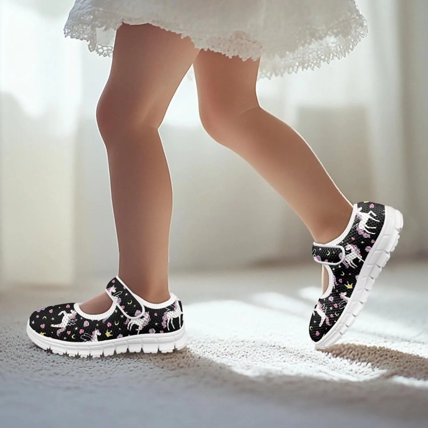 BIGCARJOB Mary Janes Shoes for Toddle Girls Running Shoes Cute Ballet Dress Shoes Kids Flats Walking Shoes