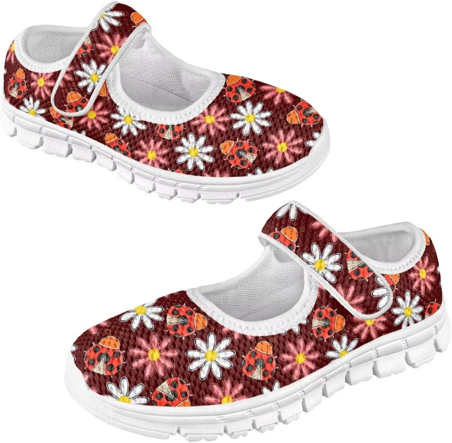 BIGCARJOB Mary Janes Sneakers for Girls Tennis Shoes School Uniform Shoes Kids Flats Walking Shoes