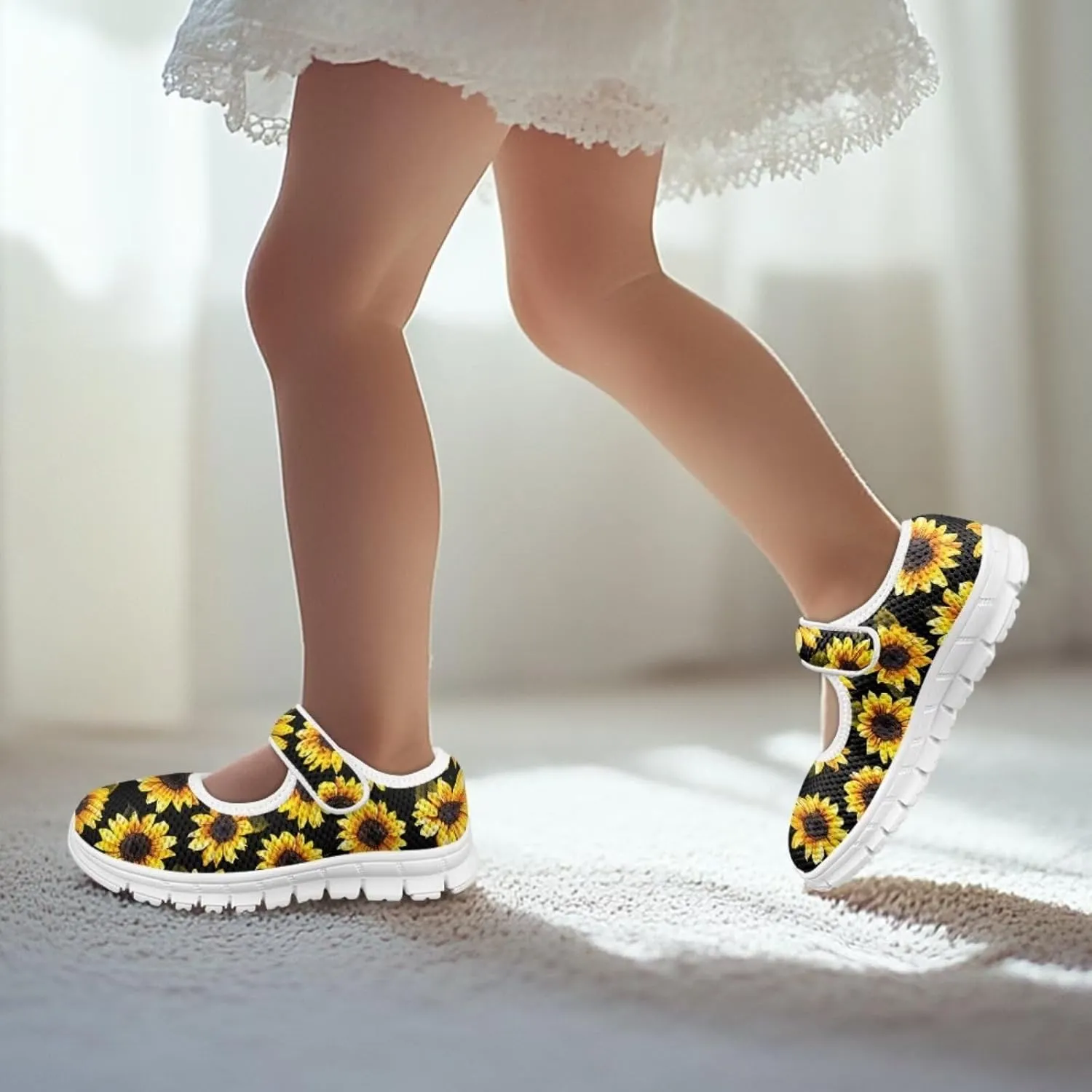 BIGCARJOB Mary Janes Sneakers for Toddle Girls Flats Dress Shoes Cute Mary Janes Shoes