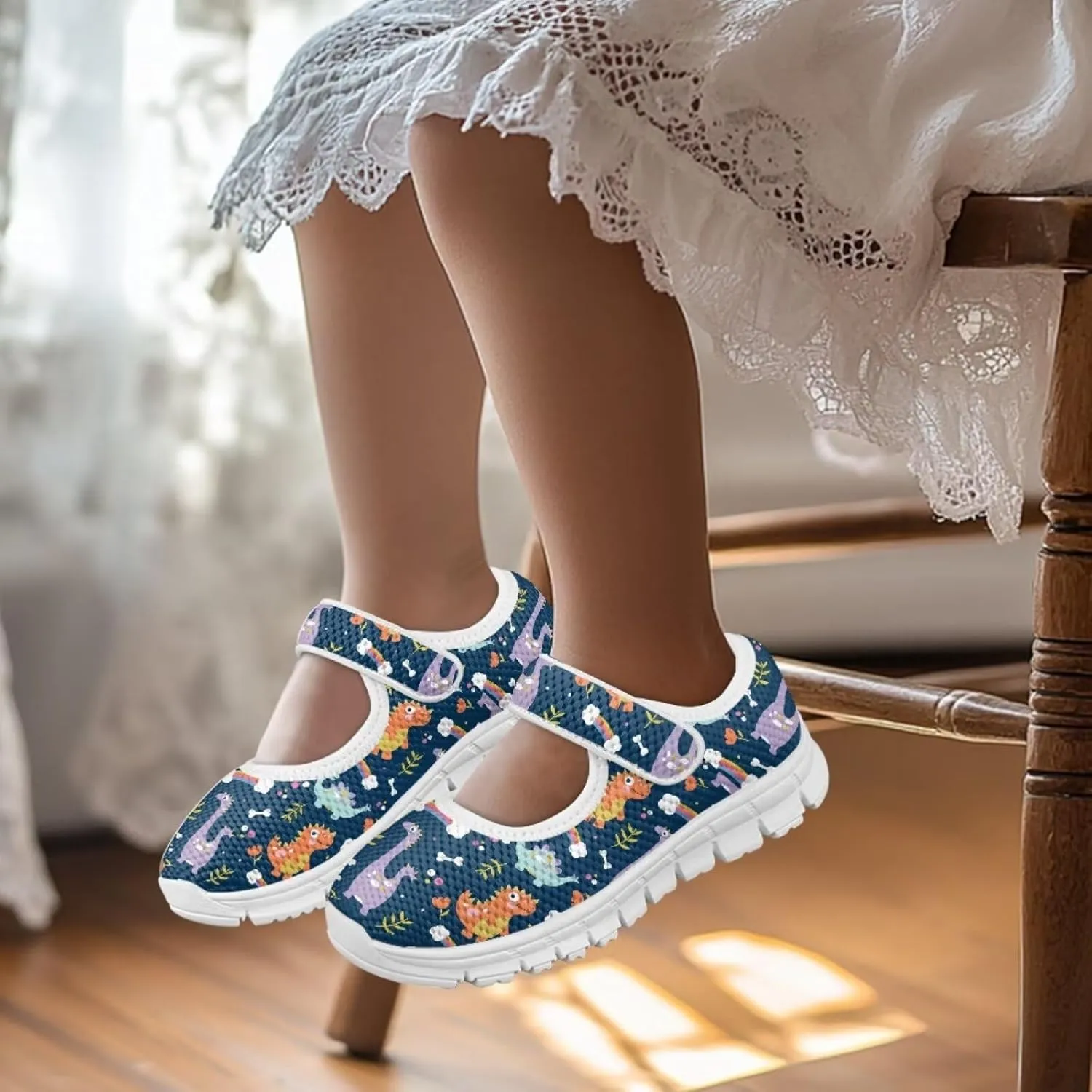 BIGCARJOB Mary Janes Sneakers for Toddle Girls Flats Dress Shoes Cute Mary Janes Shoes