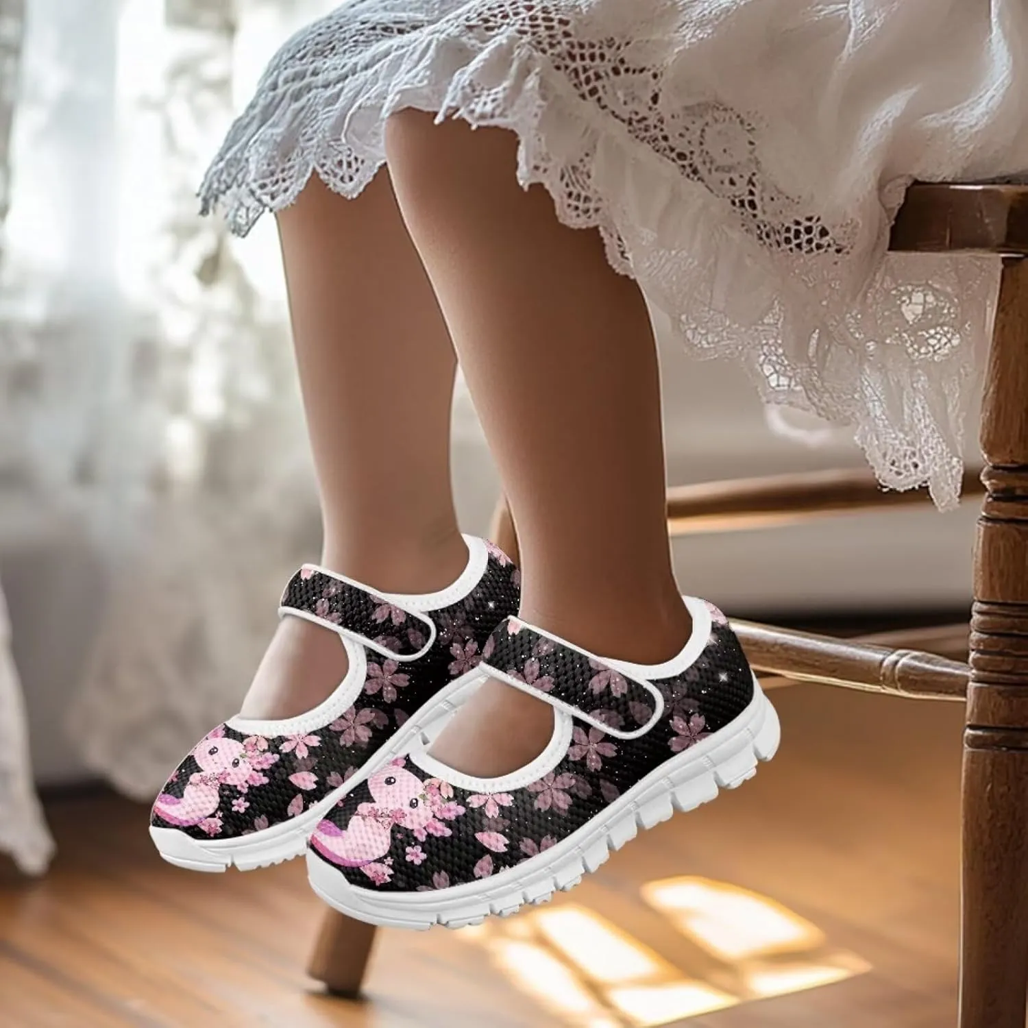 BIGCARJOB Mary Janes Sneakers for Toddle Girls Flats Dress Shoes Cute Mary Janes Shoes