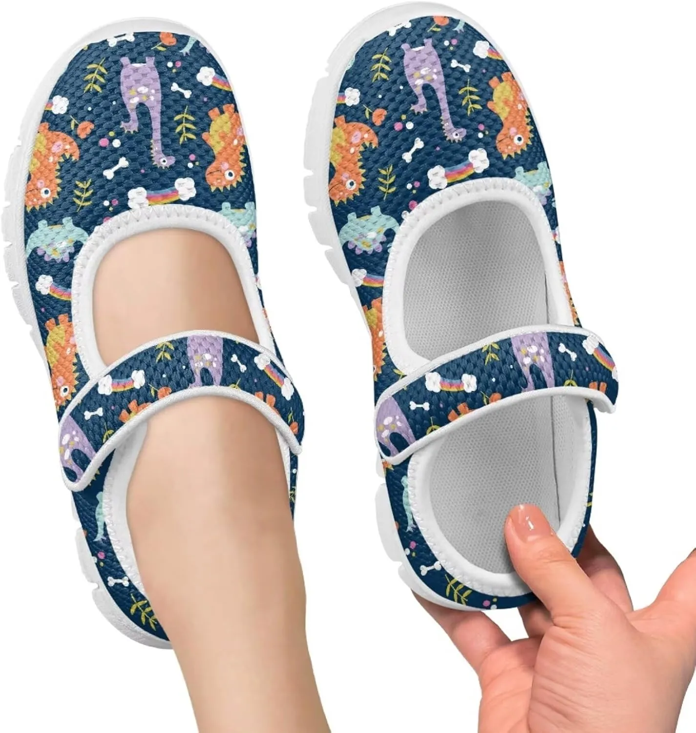BIGCARJOB Mary Janes Sneakers for Toddle Girls Flats Dress Shoes Cute Mary Janes Shoes