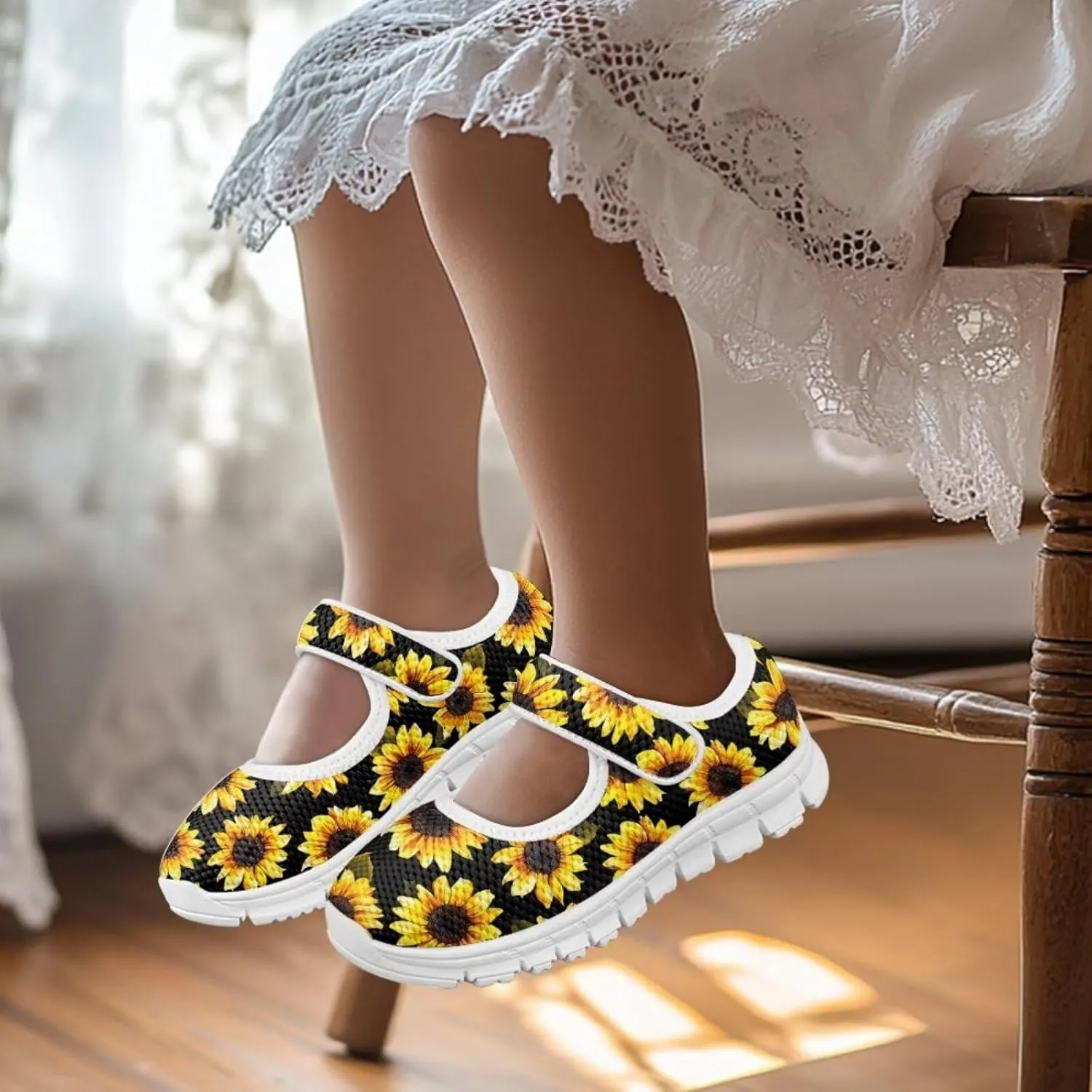 BIGCARJOB Mary Janes Sneakers for Toddle Girls Flats Dress Shoes Cute Mary Janes Shoes