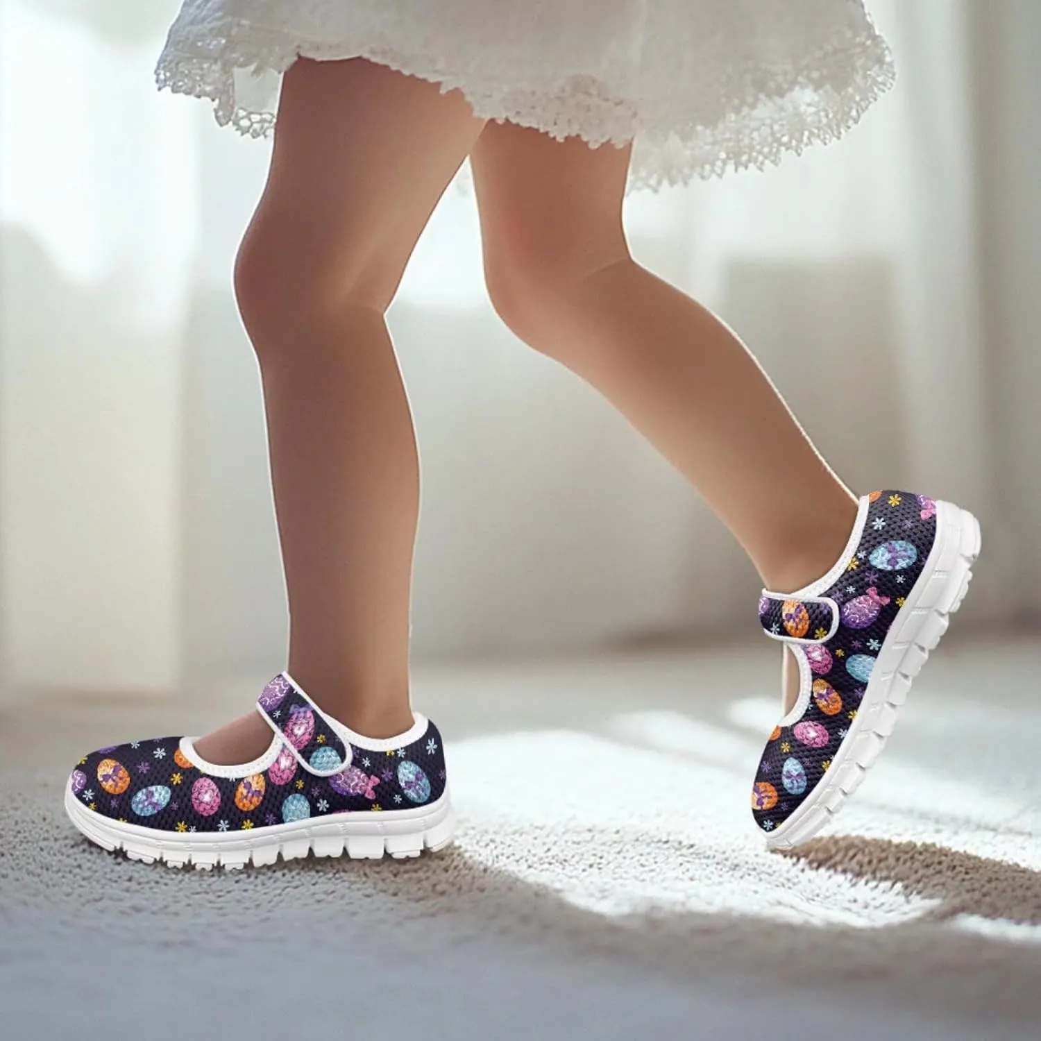 BIGCARJOB Toddle Girls Princess Shoes Mary Janes Sneakers Flats Dress Shoes Lightweight Mary Janes Shoes