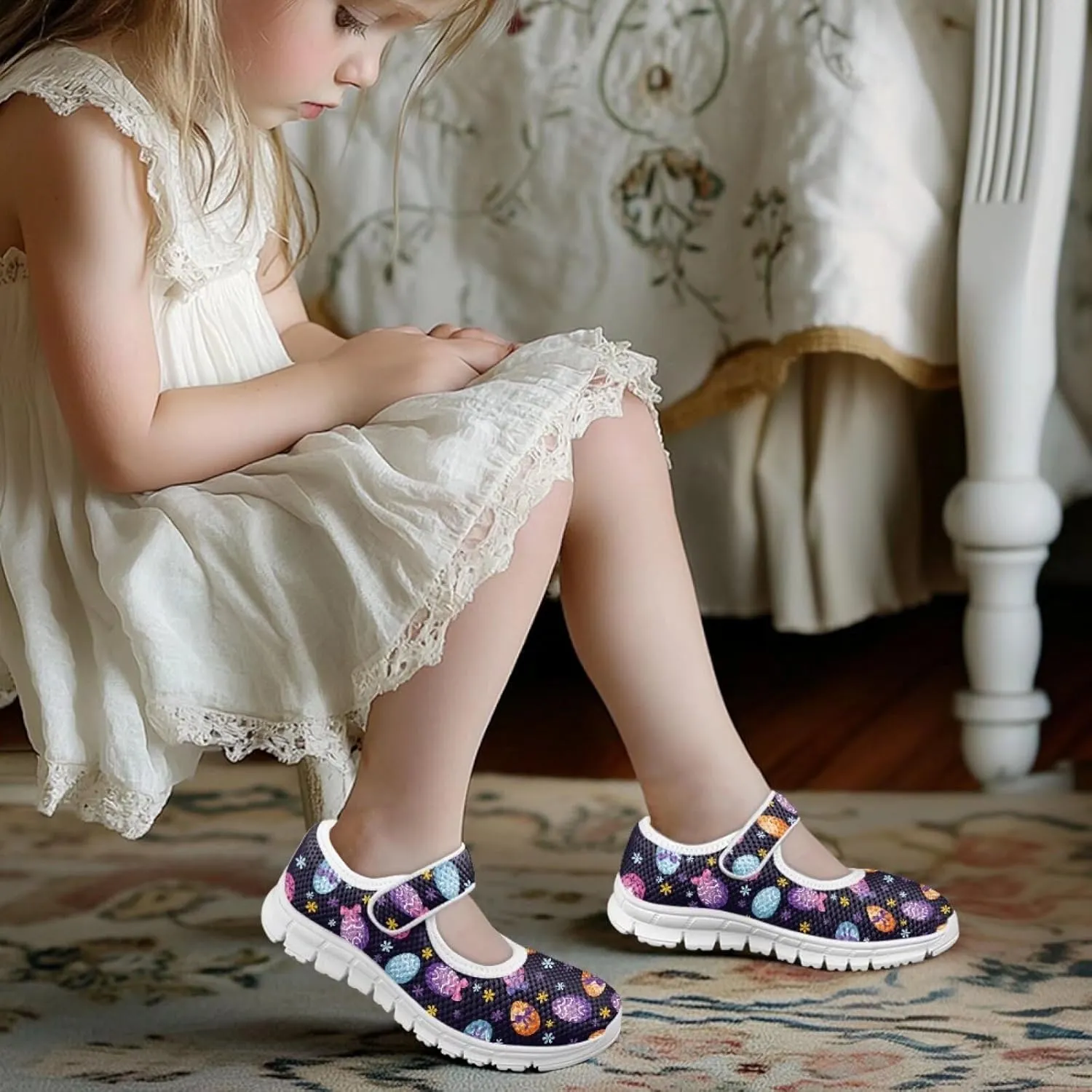 BIGCARJOB Toddle Girls Princess Shoes Mary Janes Sneakers Flats Dress Shoes Lightweight Mary Janes Shoes