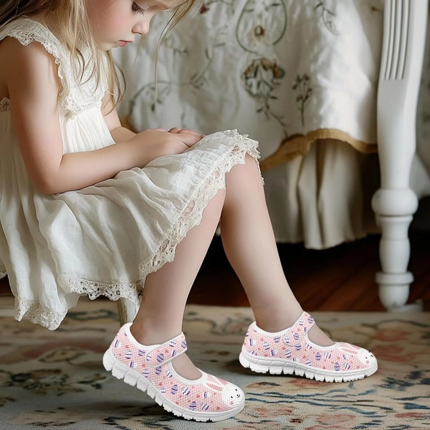 BIGCARJOB Toddle Girls Princess Shoes Mary Janes Sneakers Flats Dress Shoes Lightweight Mary Janes Shoes