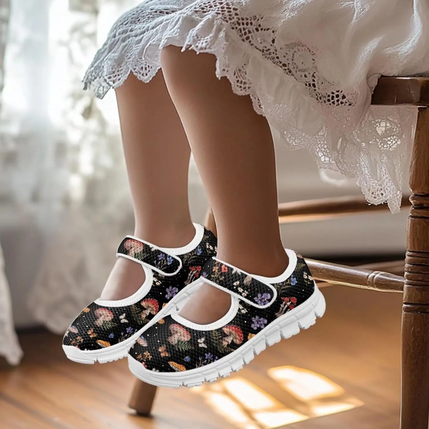 BIGCARJOB Toddle Girls Princess Shoes Mary Janes Sneakers Flats Dress Shoes Lightweight Mary Janes Shoes