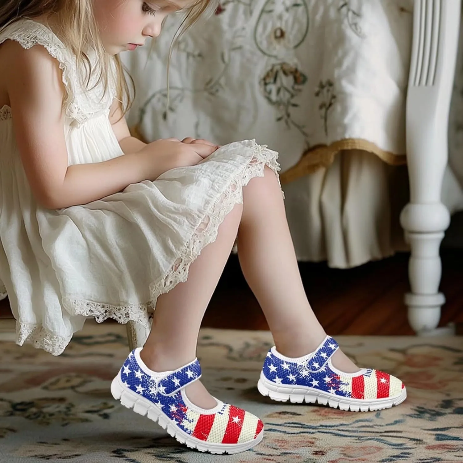 BIGCARJOB Toddle Girls Princess Shoes Mary Janes Sneakers Flats Dress Shoes Lightweight Mary Janes Shoes