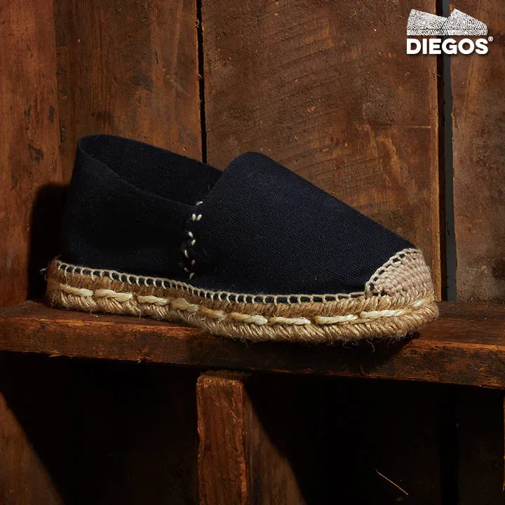 Black espadrille canvas