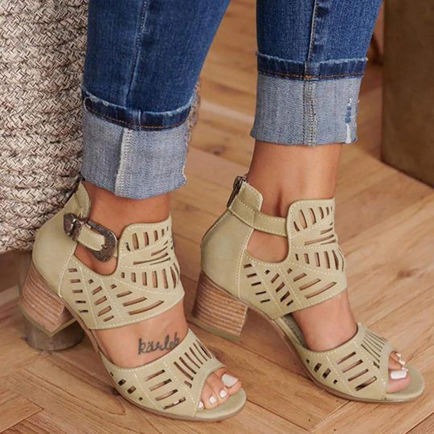 Black Sandals Women Wedge, Sandals Women Rhinestones Comfy Ankle Sandal Bling Hollow Out Shoes Summer Sandals