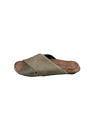 Bosabo Cross-over Slides / Khaki Cowhide