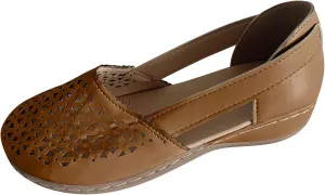 Cathalem Sandals For Women Closed Toe Wedge Sandals Low Heel Breathable Hollow Out Sandals Casual Summer Sandals