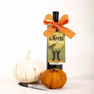 Cheers Witches Wine Tag Green