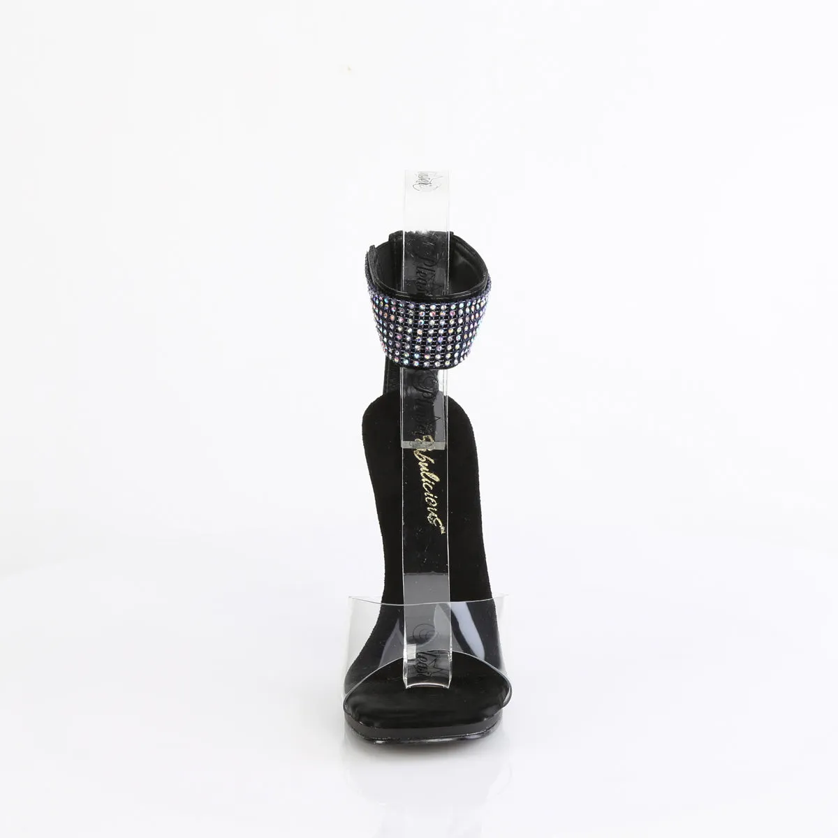 CHIC-42 Fabulicious 4 1/2" Chic Clear/Black Sexy Shoes (High Heels)